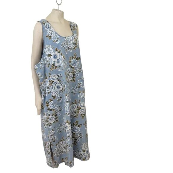 VTG 90s ORIGINAL TY WEAR Floral Print Lightweight Sleeveless Maxi Dress SZ 24W - Picture 4 of 10
